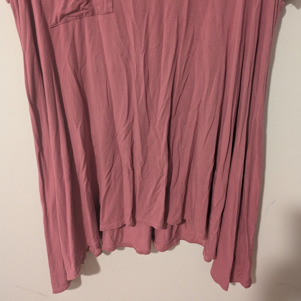 ModCloth Fervour A Crush on Casual Rose Pink Short Sleeve V-Neck Tunic Size 1X - Picture 6 of 13